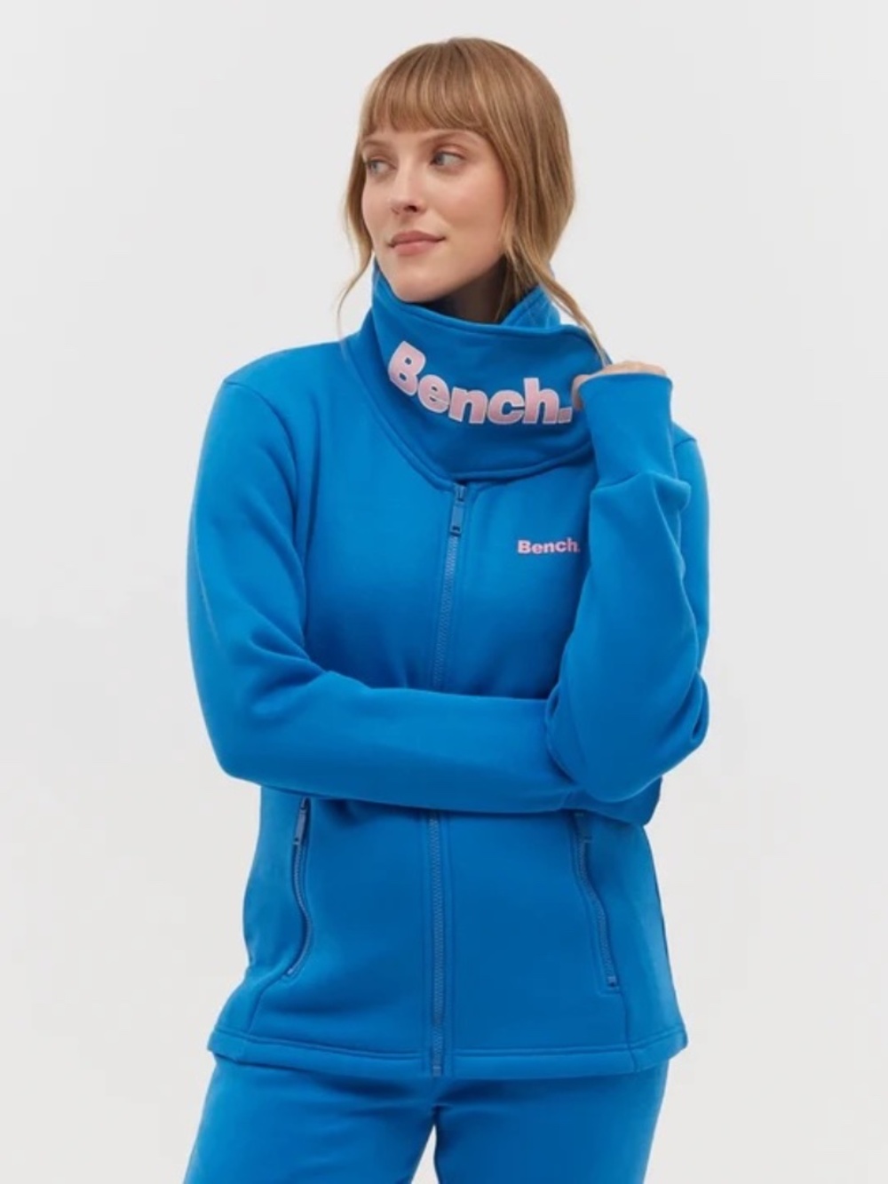 NWT Bench DNA Haylo Sweatshirt Funnel Neck Bright Blue Size L